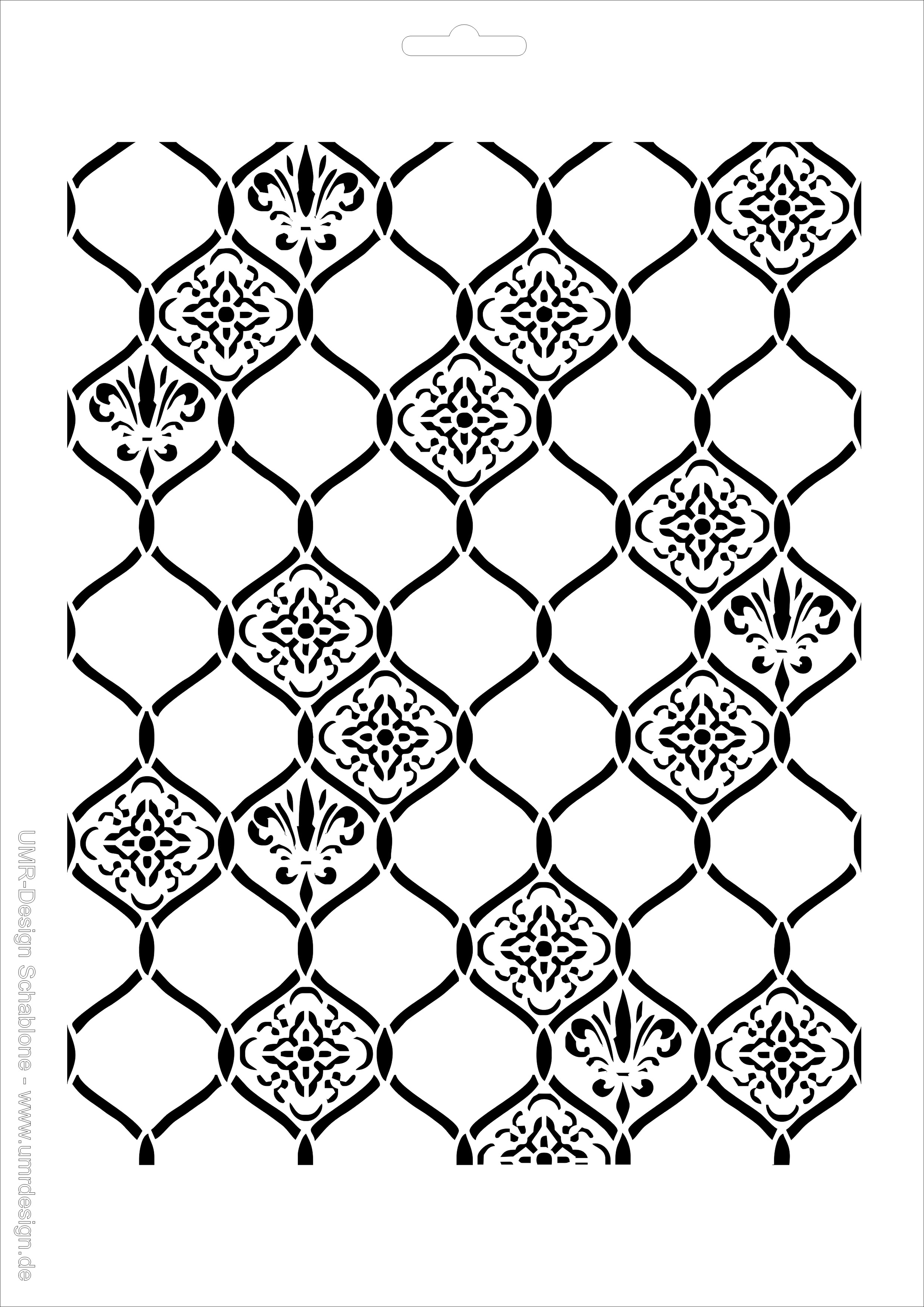 W-683 Ornamente Wandschablone Textilschablone Größe A5
