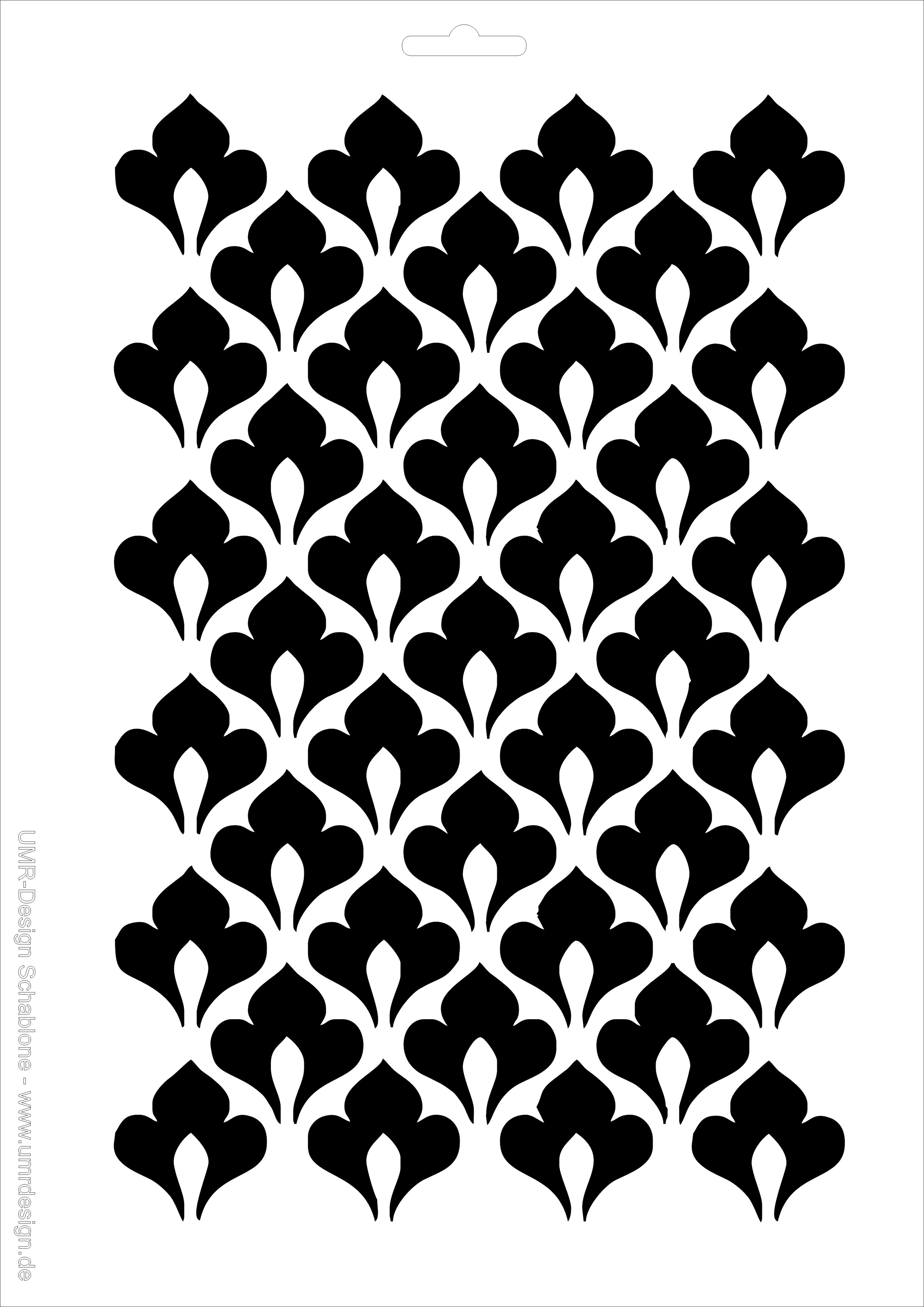 W-684 Ornamente Wandschablone Textilschablone Größe A3 