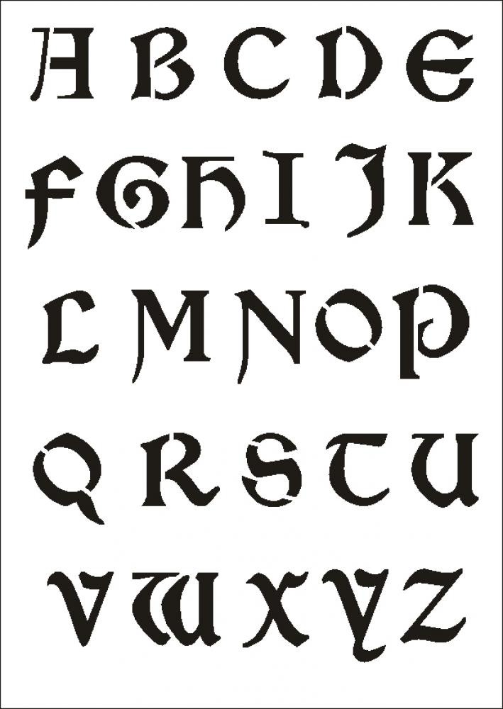 W-644 Schrift Keltisch Wandschablone Textilschablone Größe A5