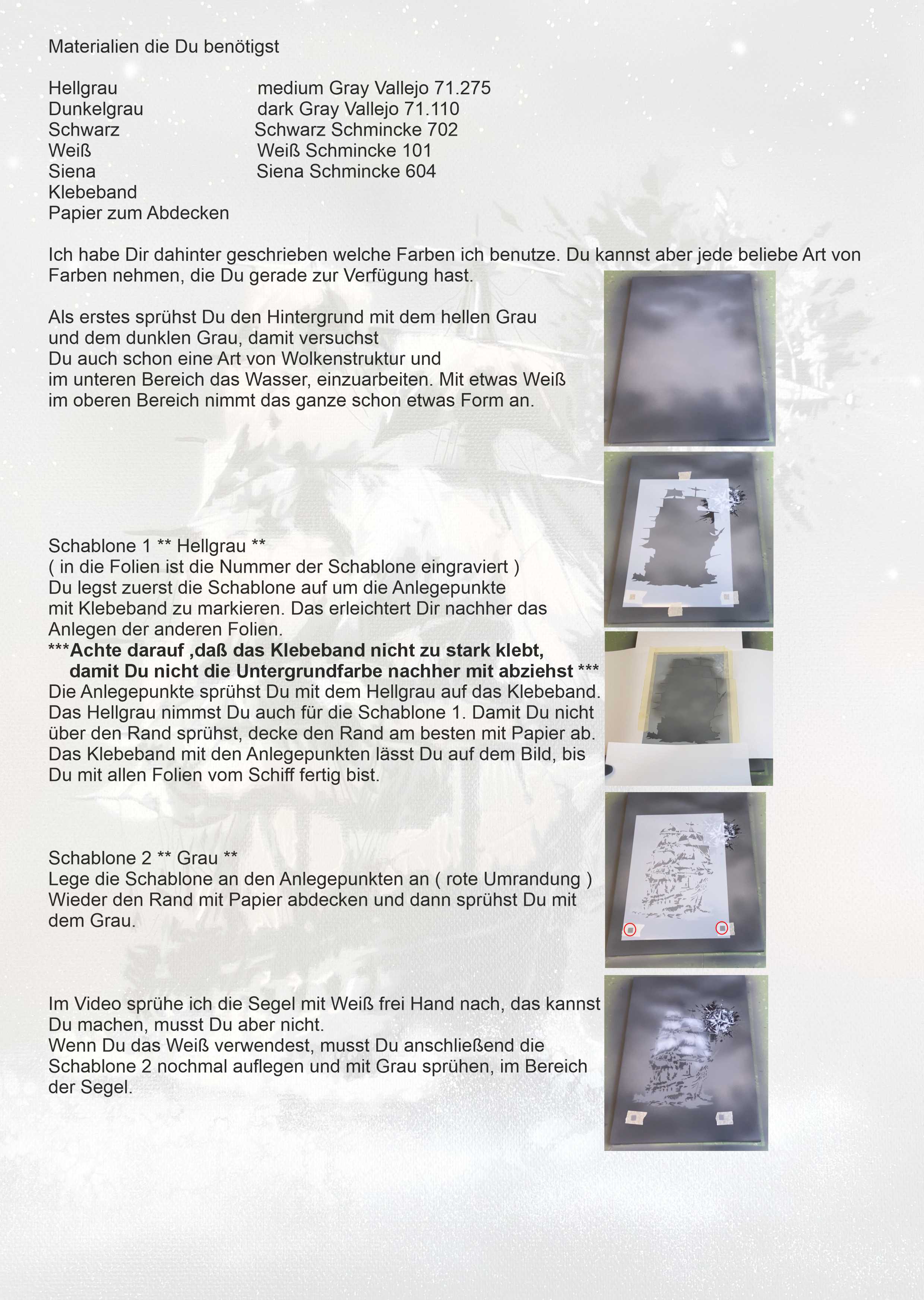AS-397 Schiff Step by Step Schablone für Acryl, Airbrush, Spray, Lacke und Wandfarbe  Größe L