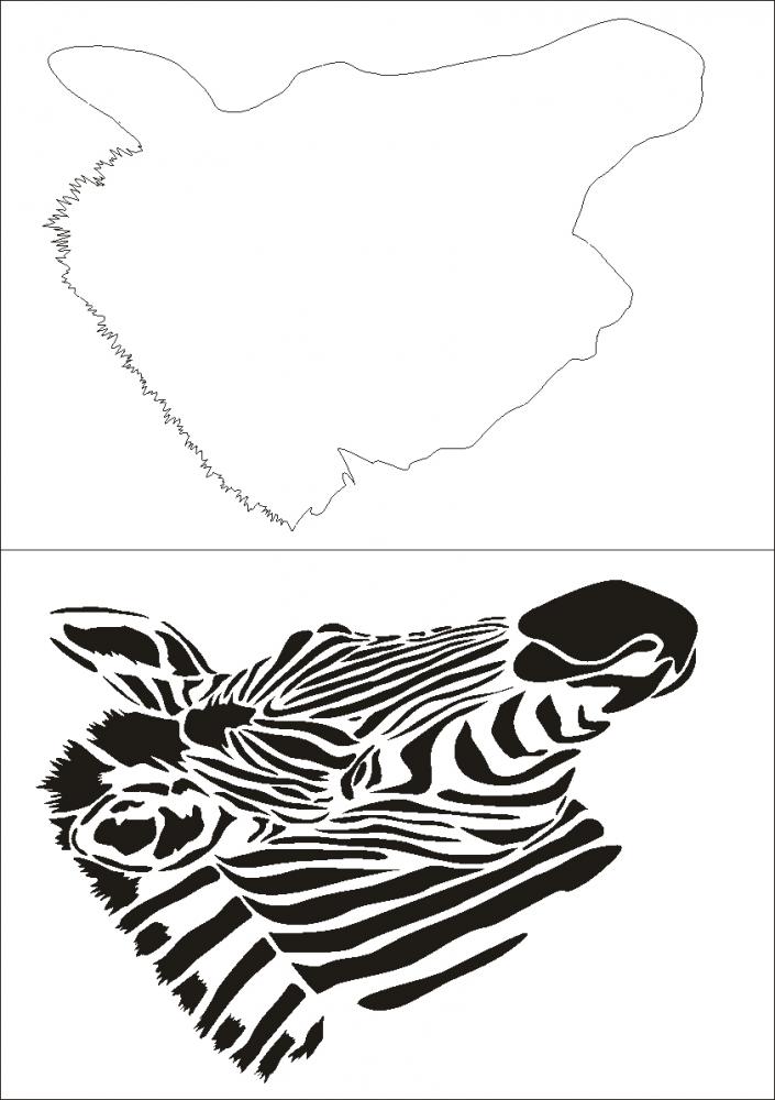 DS-010 Zebra Wandschablone Textilschablone Größe A5