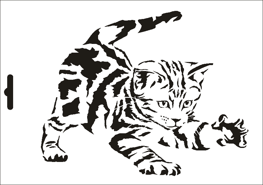 W-653 Baby Katze Wandschablone Textilschablone Größe A5