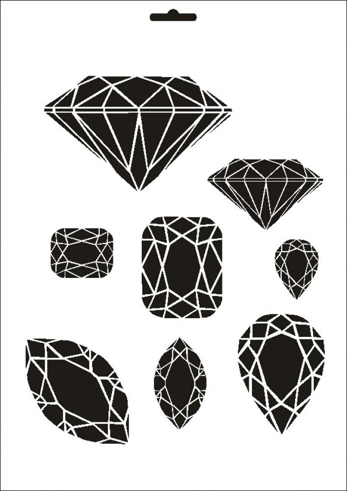 W-204 Diamanten Wandschablone Textilschablone Größe A4