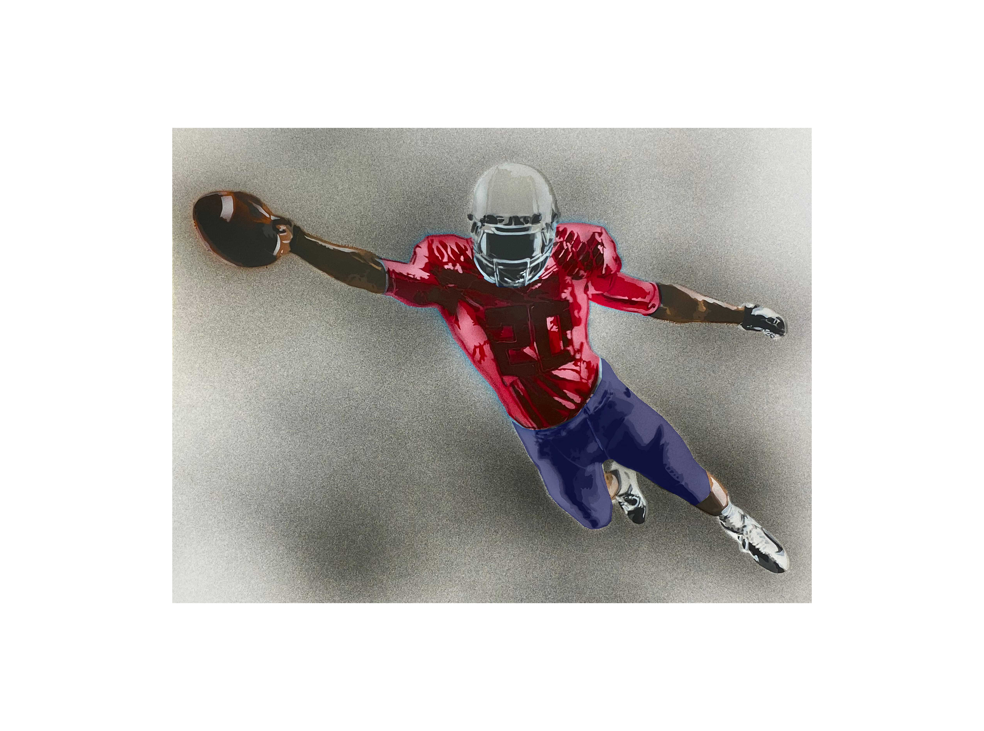 AS-367 Football Step by Step Schablone für Acryl, Airbrush, Spray, Lacke und Wandfarbe Größe M