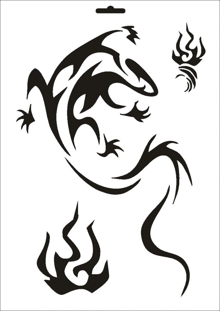 W-136 Salamander Wandschablone Textilschablone Größe A4