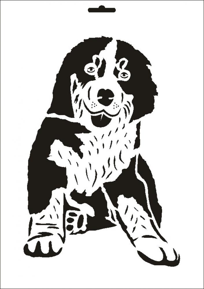 W-191 Hund Wandschablone Textilschablone Größe A4
