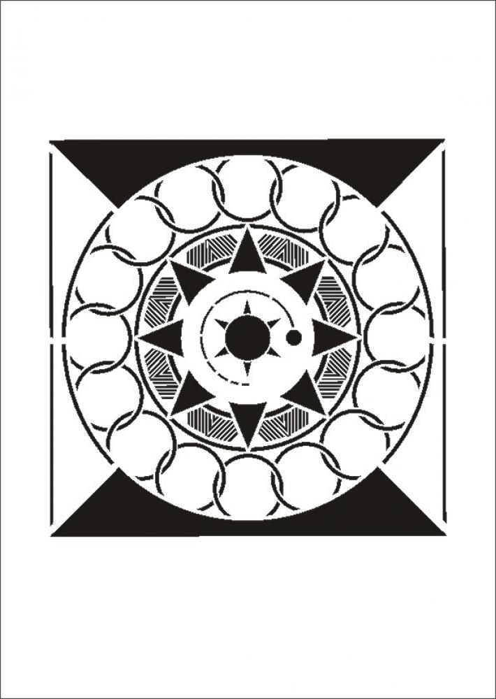W-648 Quader Wandschablone Textilschablone Größe A4