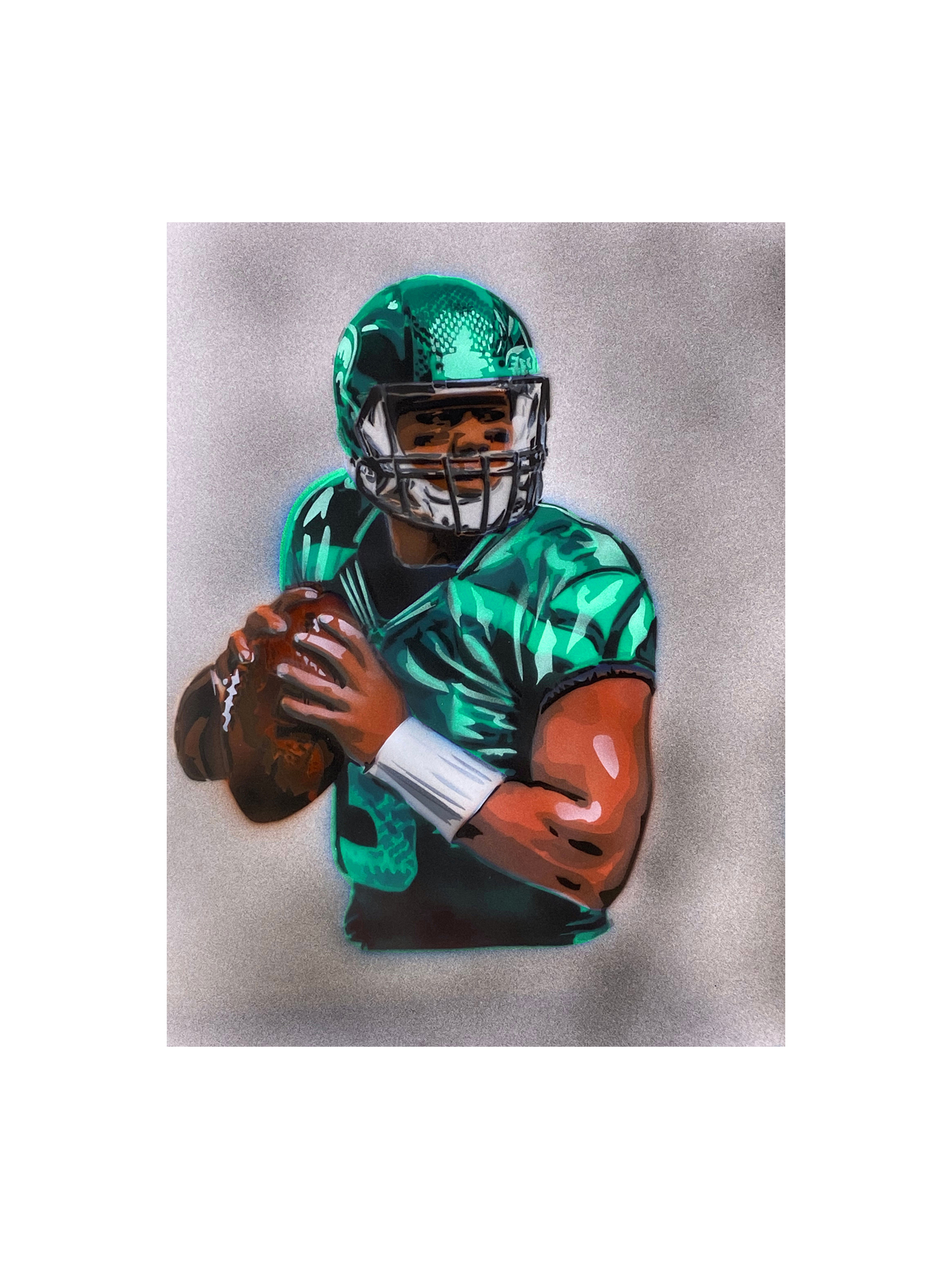 AS-368 Football Step by Step Schablone für Acryl, Airbrush, Spray, Lacke und Wandfarbe Größe L