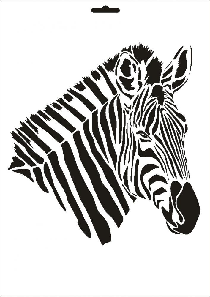 W-010 Zebra Wandschablone Textilschablone Größe A3