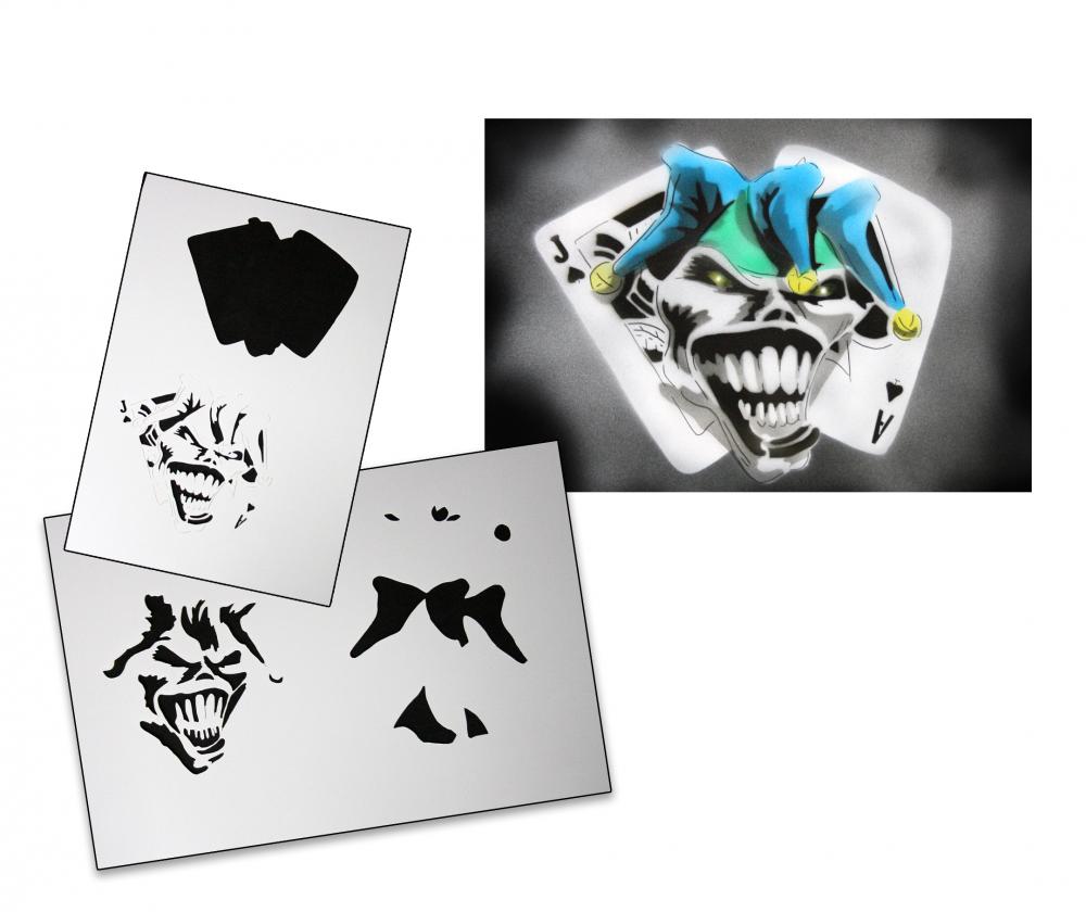 AS-104 Joker Step by Step Airbrushschablone Größe XL