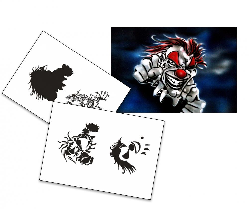 AS-030 Joker Step by Step Airbrushschablone Größe S