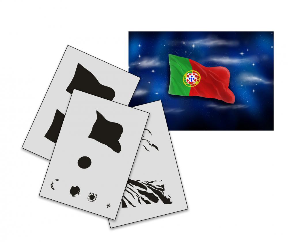 AS-194 Portugal Step by Step Airbrushschablone Größe S