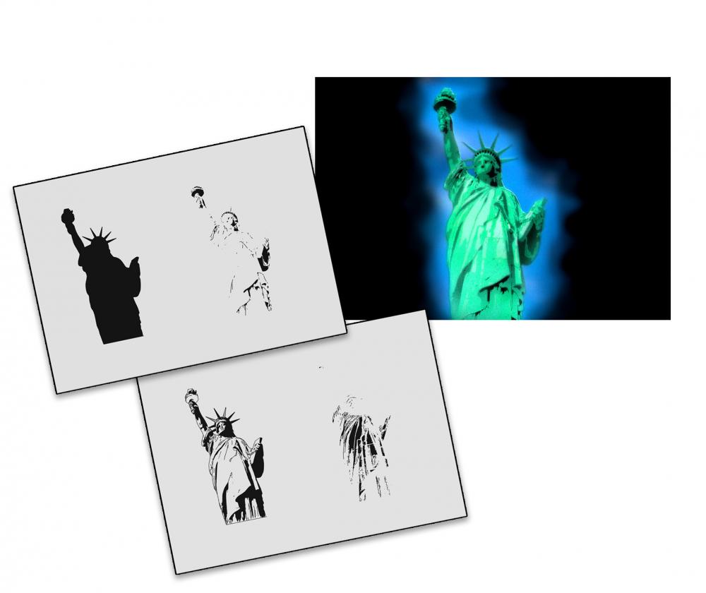 AS-134 Freiheitsstatue Step by Step Airbrushschablone Größe S