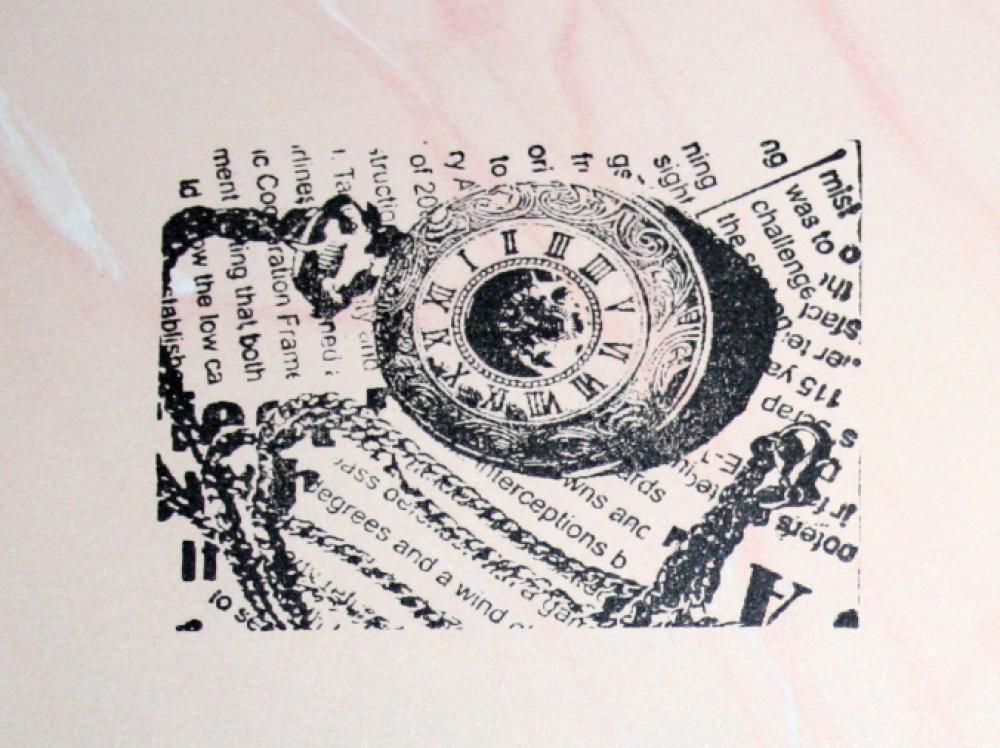 ST-027 Vintage Uhr Stempel Größe M