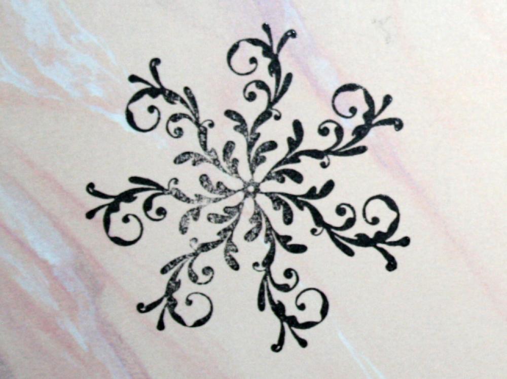 ST-019 Floral Flocke Stempel Größe S