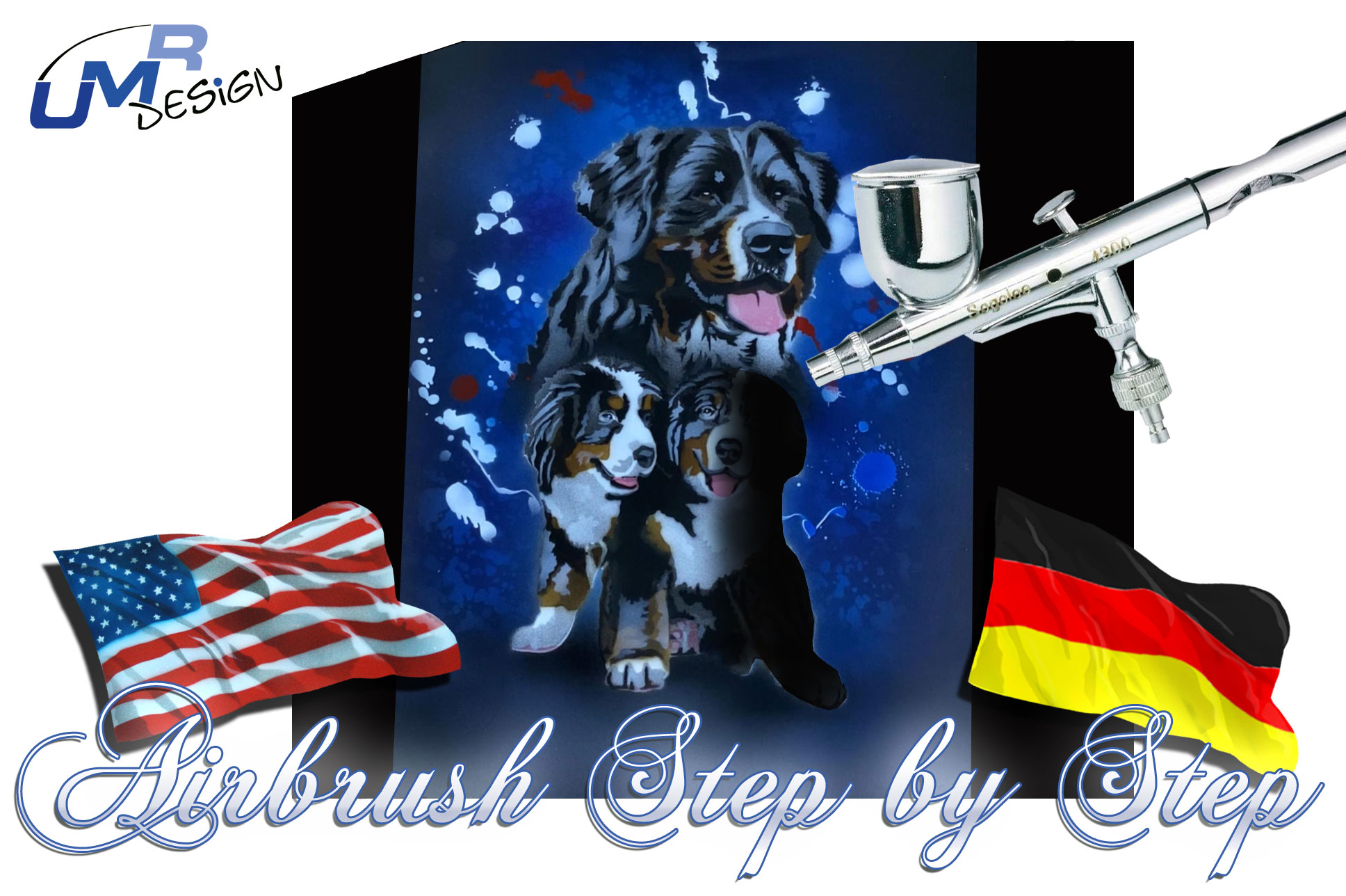 AS-340 Bernersennen Set Step by Step Airbrushschablone   XL