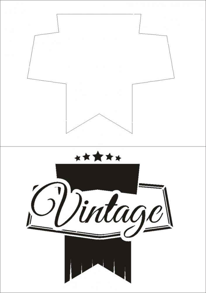 DS-610 Siegel Vintage Emblem Wandschablone Textilschablone Größe A5