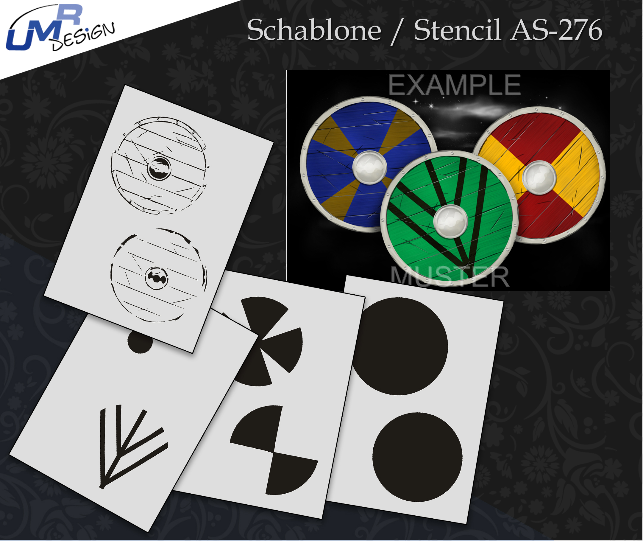 AS-276 Schild Step by Step Airbrushschablone Größe L