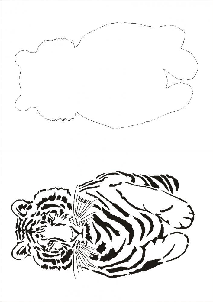 DS-004 Tiger Wandschablone Textilschablone Größe A3