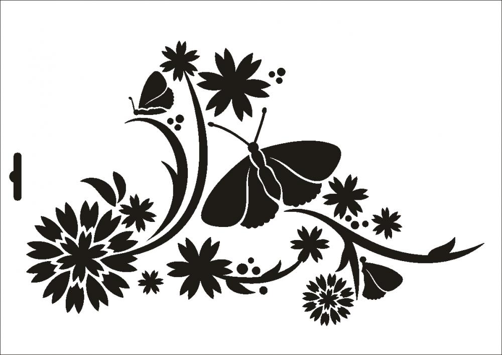W-199 Fleur De Lis Wandschablone Größe A3 – Lösungsmittelbeständig Für Acryl, Airbrush & Wandgestaltung