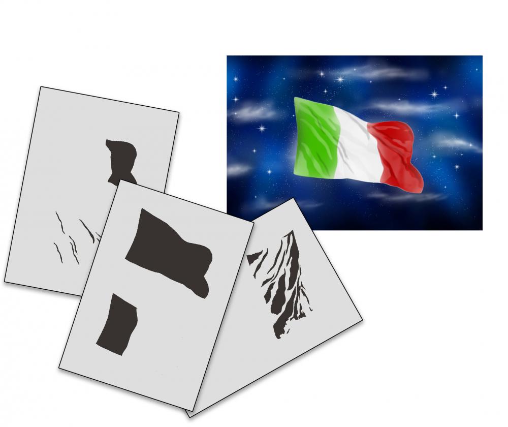AS-160 Italienische Flagge Step by Step Airbrushschablone Größe XS