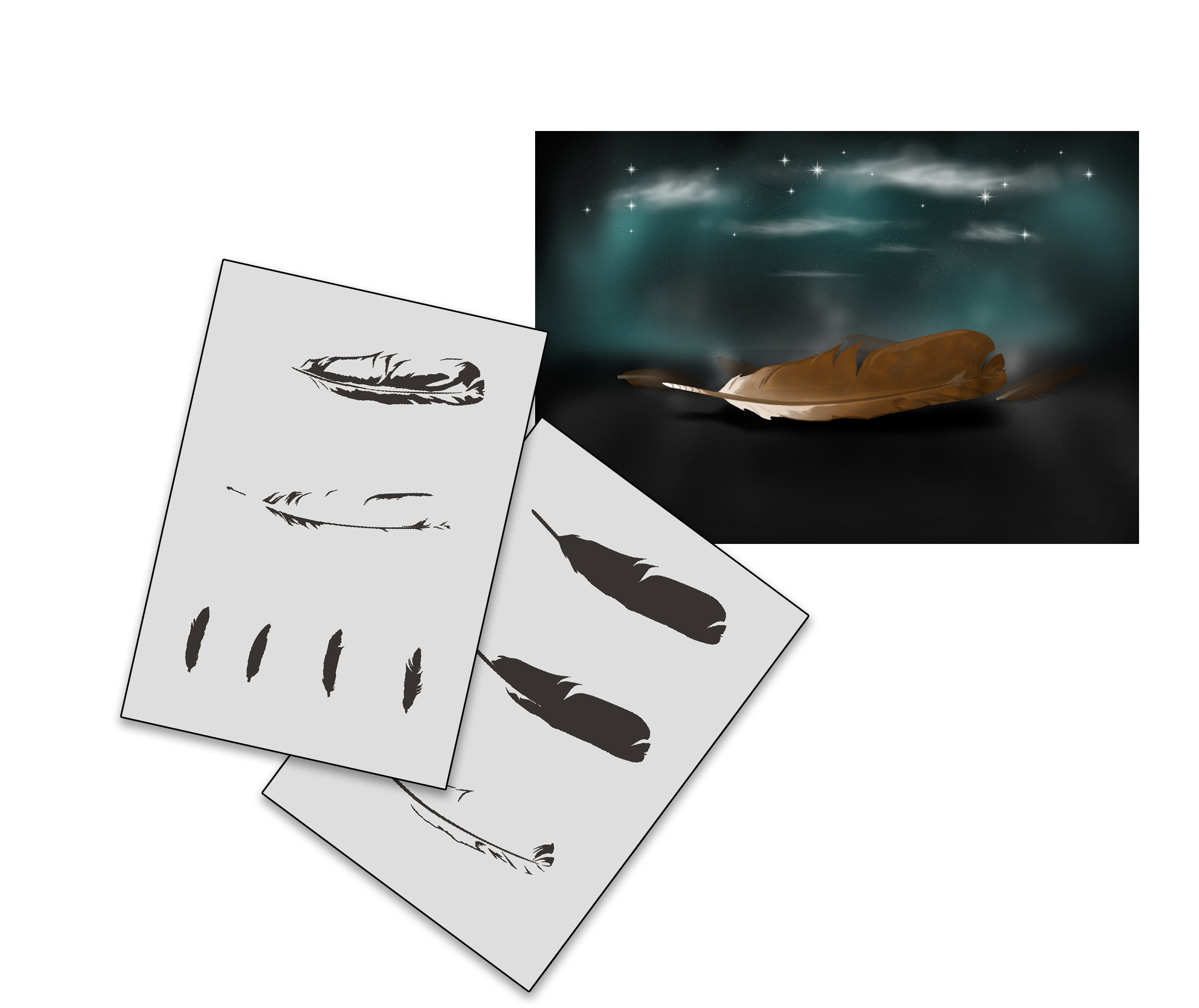 AS-280 Feder Step by Step Airbrushschablone Größe L