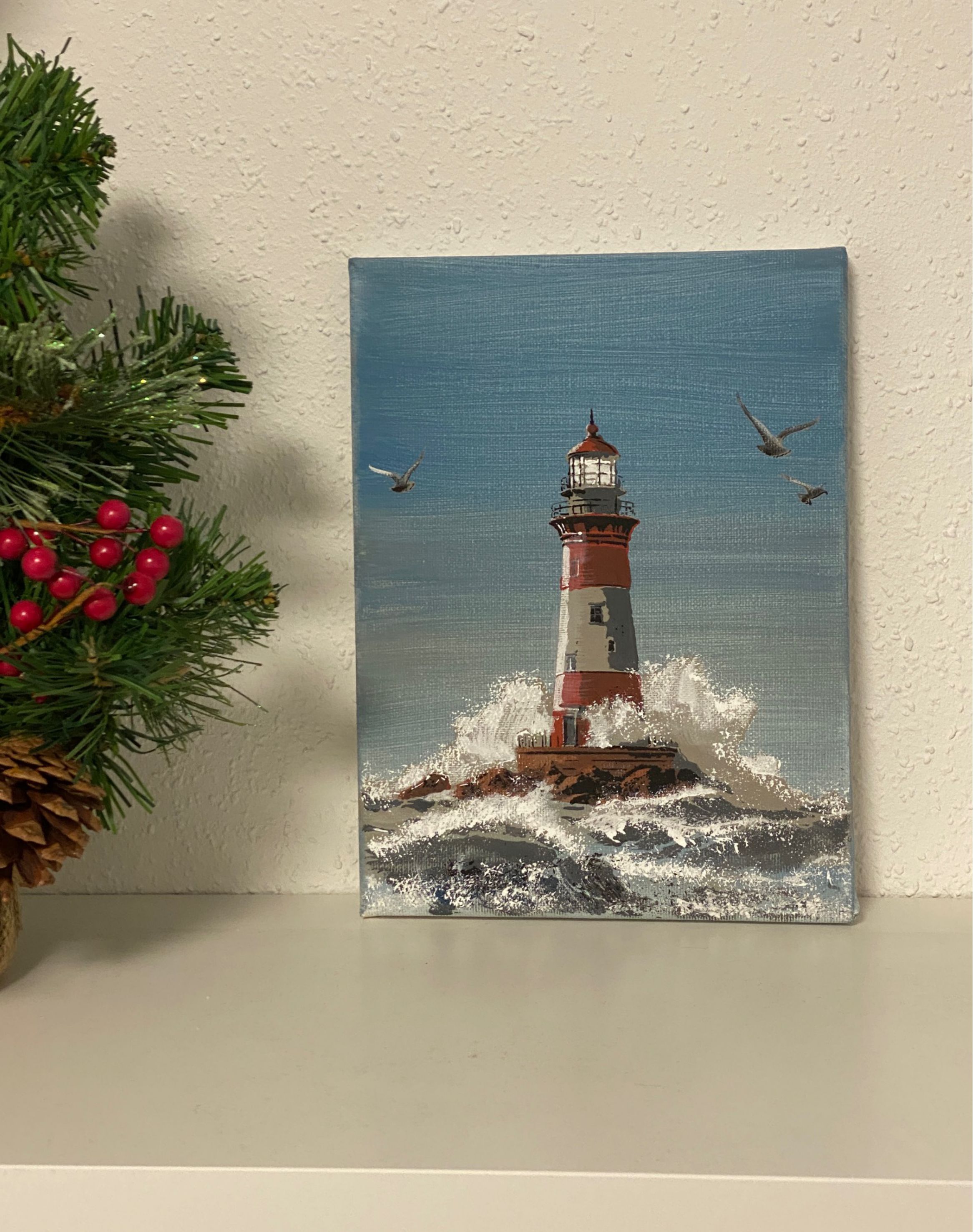 AS-398 Leuchtturm Step by Step Schablone für Acryl, Airbrush, Spray, Lacke und Wandfarbe  Größe M
