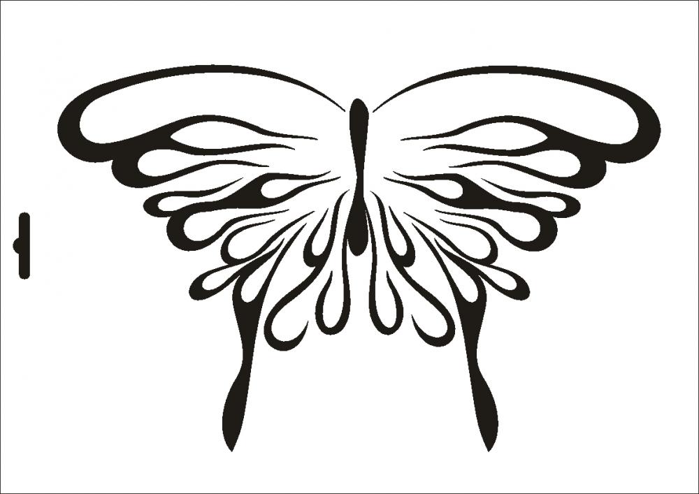 W-017 Schmetterling Wandschablone Textilschablone Größe A5